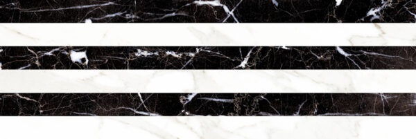 Valore Carrara Relieve Stripe Albinegro 20 x 60 cm