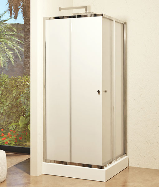 Ambon Frost szögletes zuhanykabin + Oskar tálca 90 x 90 cm