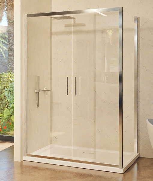 Sandra aszimmetrikus zuhanykabin 140 cm ajtó + Vito 90 cm fix fal