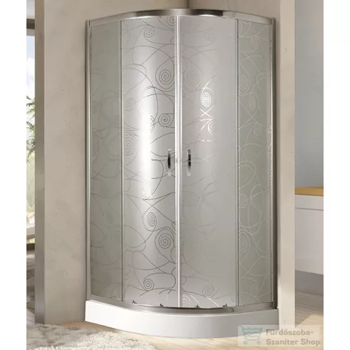 Lotus Art íves zuhanykabin + Alex tálca 90 x 90 cm