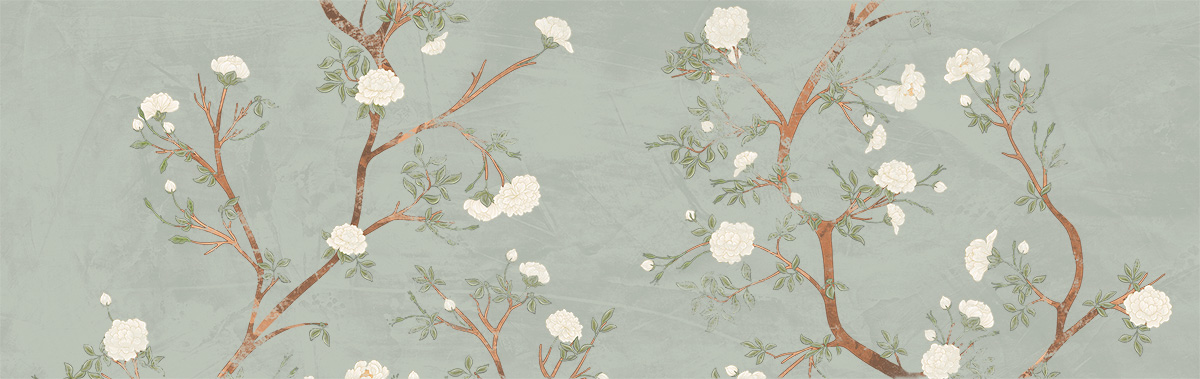 Flame Enya Almond A Sage 31,5 x 100 cm